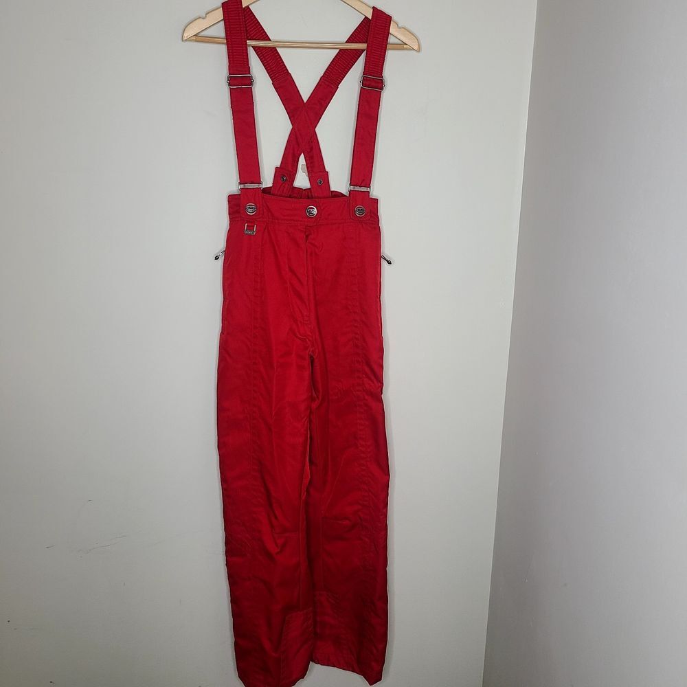 Vintage Spyder Red Ski Pants Snow Bib‎ Retro Womens 8
